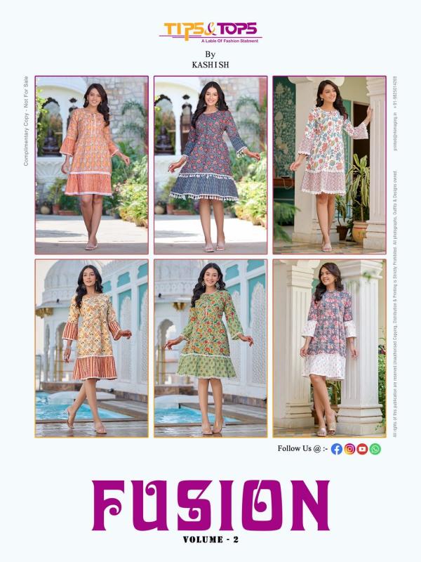 Tips And Tops Fusion Vol 2 Short Cotton  Designer Kurti Collection
